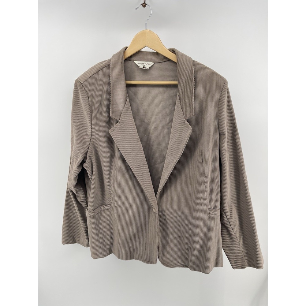 Vintage Current Visions Women Corduroy Blazer Brown‎ Size 40 Made In USA
